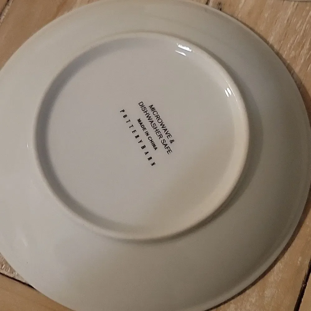 POTTERY BARN Curiosity Plates Midnight Dreary Appetizer SET of  3  6 1/2”